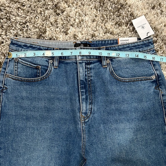 Volcom Jeans Denim Straight Leg Blue Pants High Rise - Picture 7 of 10